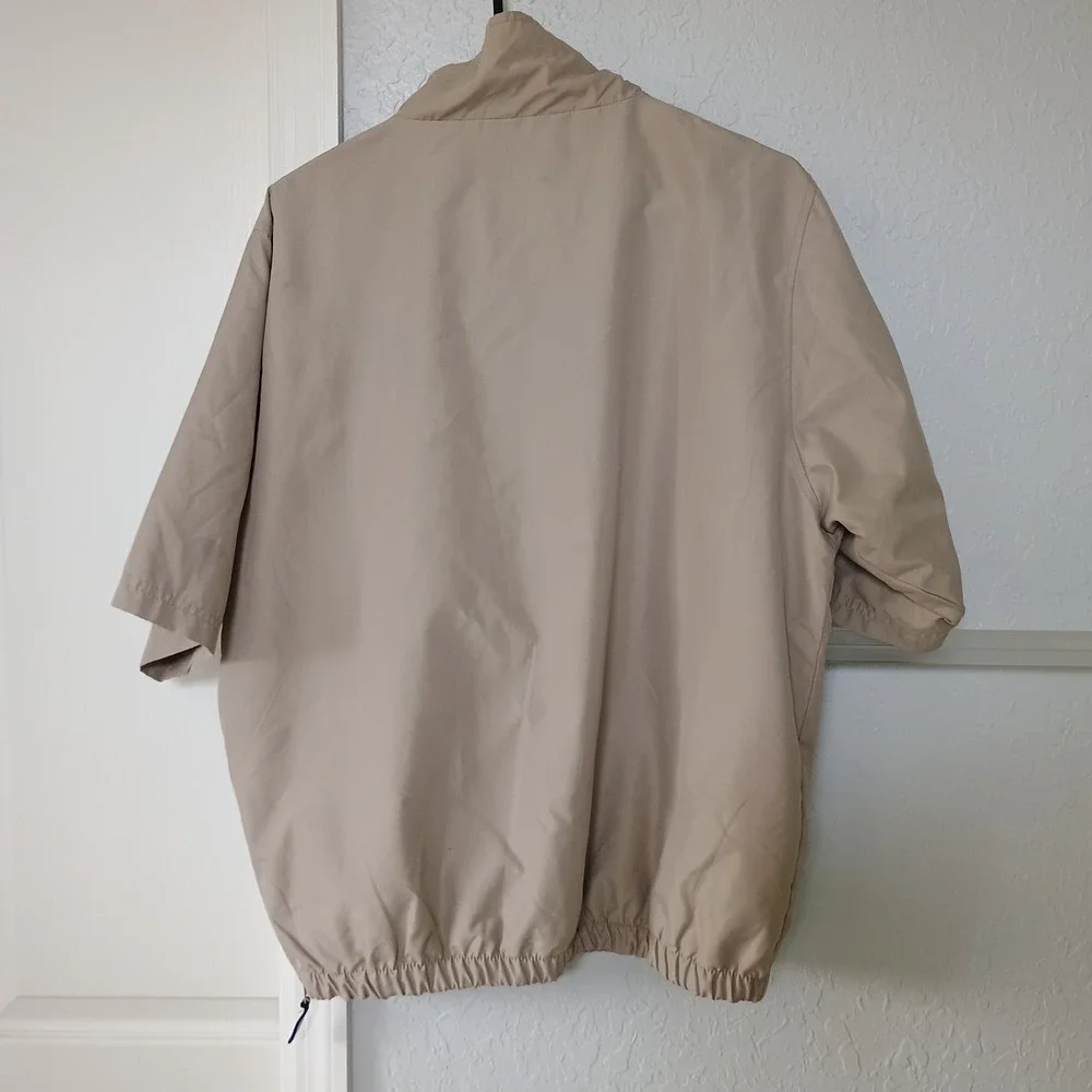 Tres Bien Polyester Tan Collared‎ Pullover 1/4 Zip Golf Jacket Size M Bethel Inn